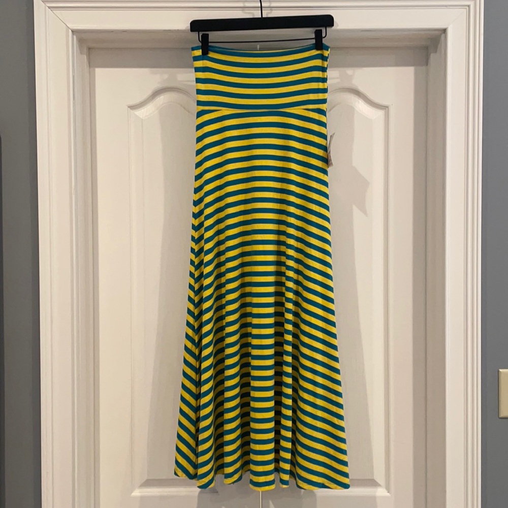 LulaRoe Yellow and Teal Maxi Skirt